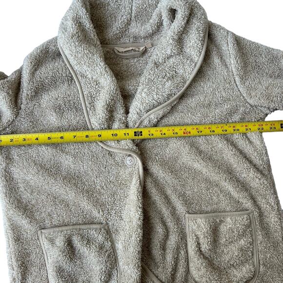 Soft Surroundings PS Sweater Hugs Beige Plush Sherpa Cardigan Jacket - Picture 7 of 8